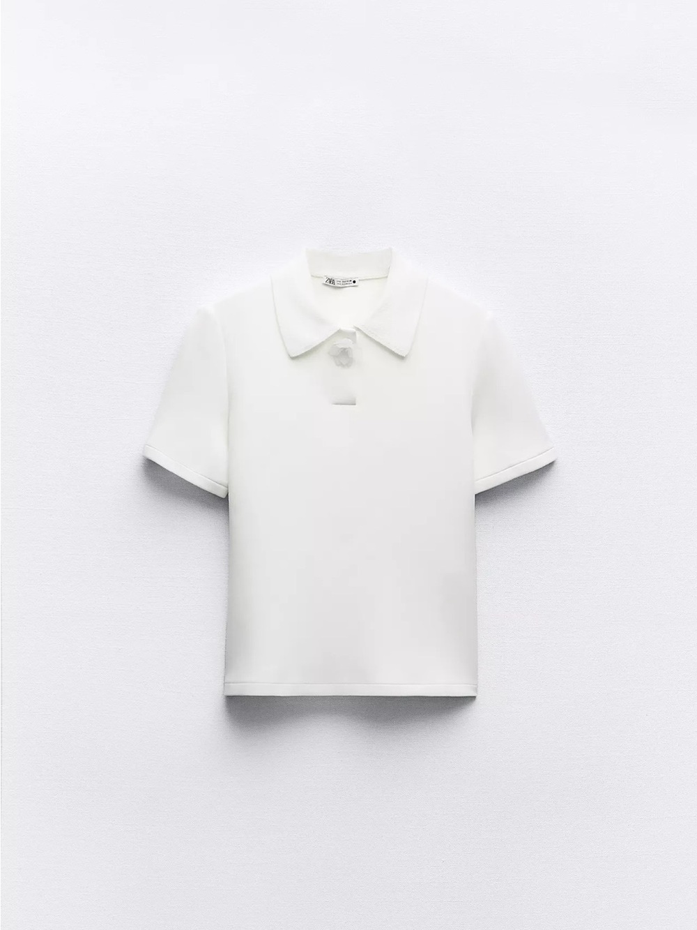 Zara Classic White Polo Top